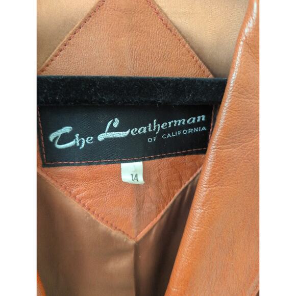 Vintage The Leatherman of California Leather Blazer in Caramel size 14 - Picture 2 of 4